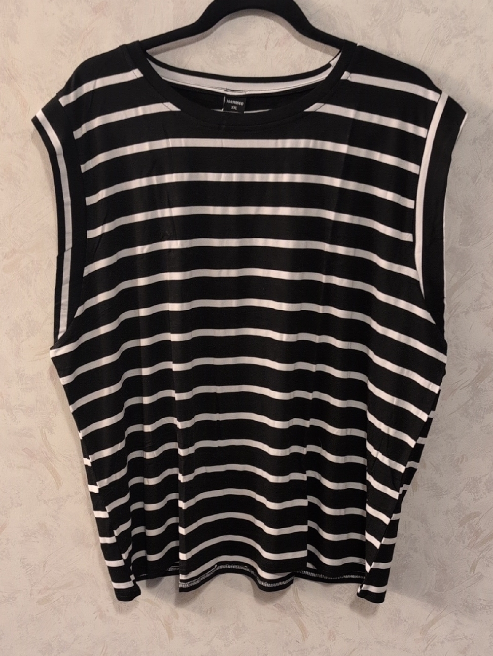 Sleeveless Black & White Striped Tank Top by A New Day